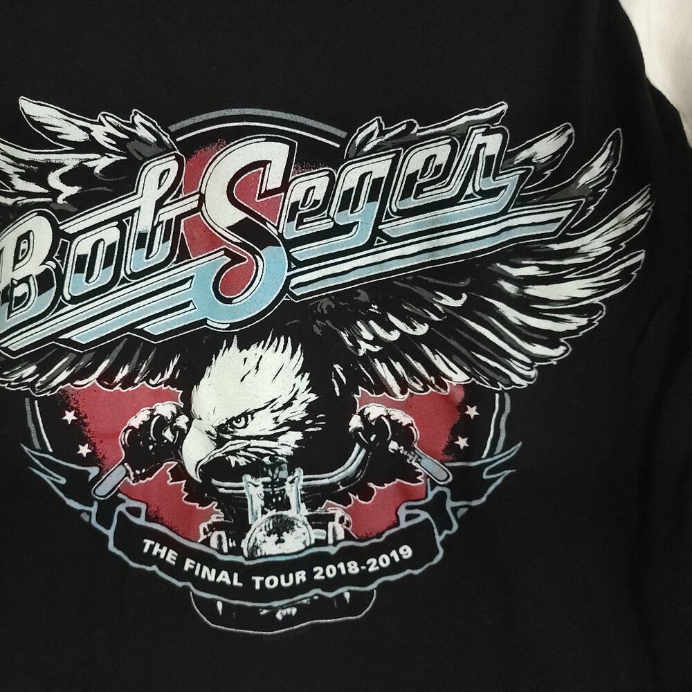 Bob Seger Graphic T-Shirt Men's Large Black White Final Tour Tutlex - Picture 3 of 10